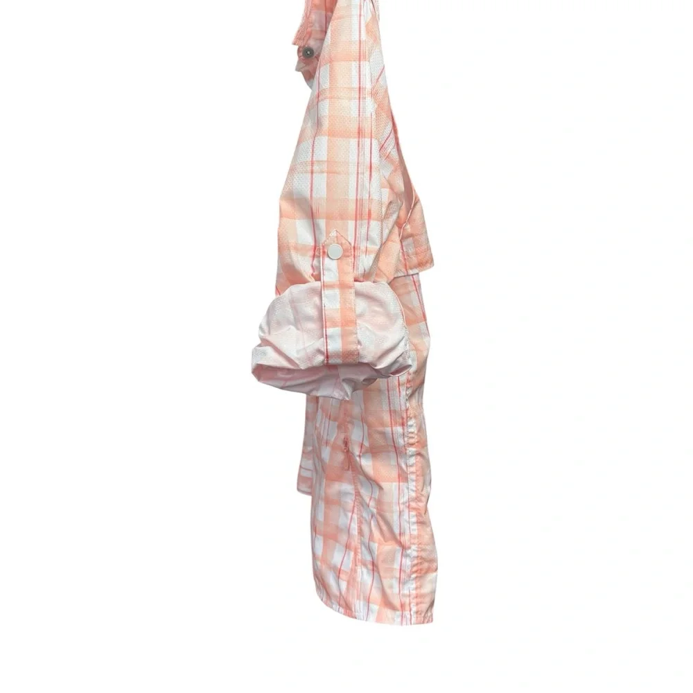 Field & Stream Peach/Wht Plaid Button-Up Long Sleeve Cool Sporting Shirt Women L - Picture 4 of 8